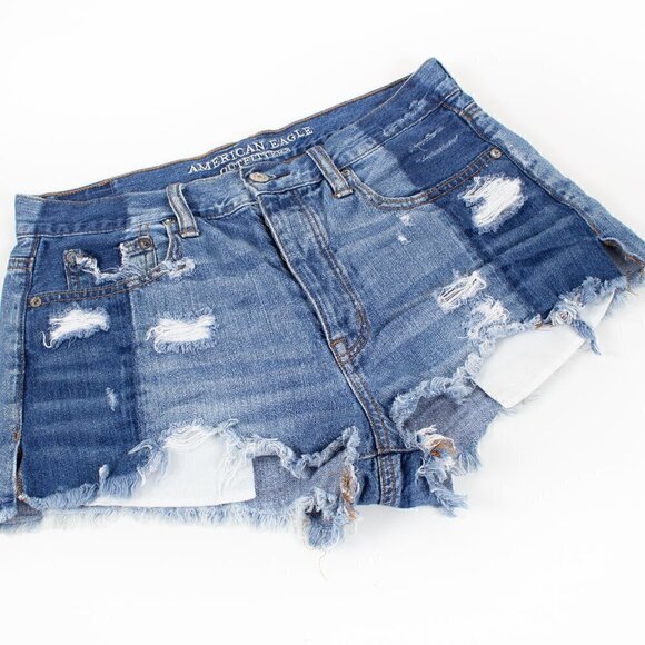 American Eagle Vintage Hi-Rise Festival Button Fly Shorts Size 8 - Picture 2 of 7